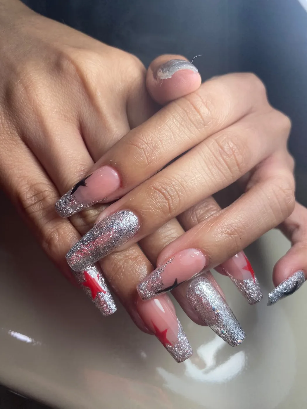 Poligel: Glitter plateado